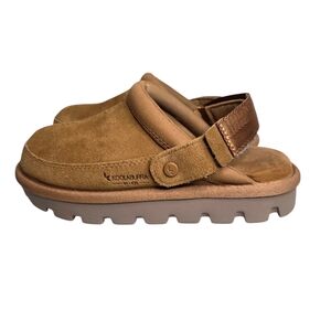KoolaBurra by UGG Women's 6 Tizzey Suede Chestnut Strap-Back Clog Slip-on Mule